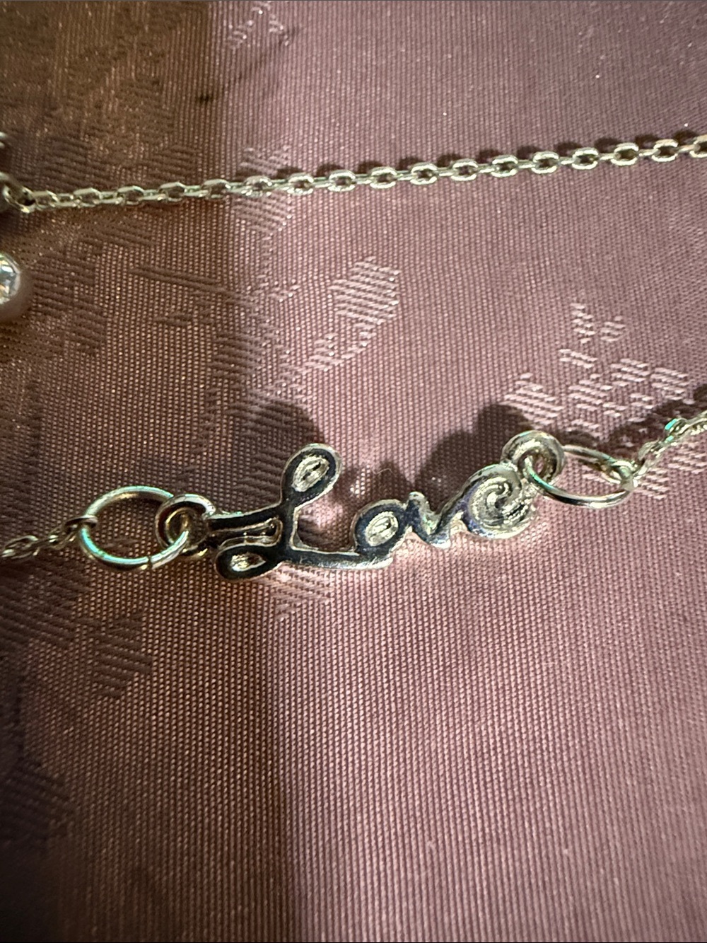 Silver "Love" Script Pendant bracelet, - Women Jewelry